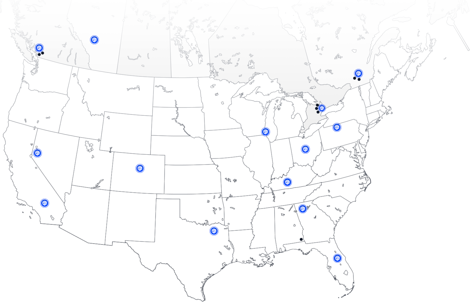Amazon Warehouse fulfillment center locations map